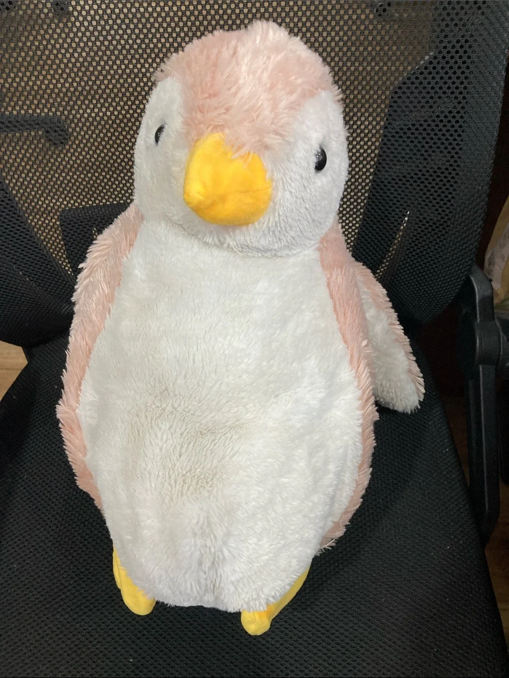 Pink & White Plush Penguin Pet Toy - Soft Small Pet Companion